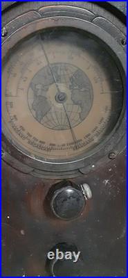 Vintage 1935 Detrola model 5B Tombstone 3-Band AM/SW Radio 5-Tube 550kHz 16MHz