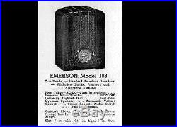 Vintage 1935 Emerson Tombstone Bakelite Radio TV Model 108 U5A NO RESERVE 1930s