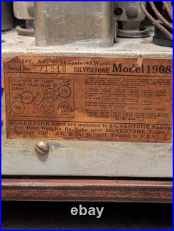 Vintage 1935 Silvertone Model 1904 Tombstone Radio