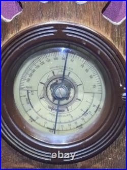 Vintage 1936 Coronado 575 Wood Tombstone Tube Radio Art Deco Airplane Dial
