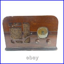 Vintage 1937 Delco R1125 Tube Radio Not Working, Dented Case As Is Parts Repair