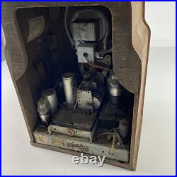 Vintage 1937 Philco 37-610 Tube Radio Tombstone Wood Cabinet 18.5x13x9.5