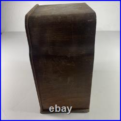 Vintage 1937 Philco 37-610 Tube Radio Tombstone Wood Cabinet 18.5x13x9.5