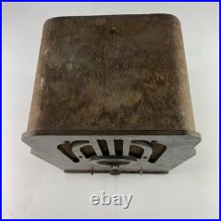 Vintage 1937 Philco 37-610 Tube Radio Tombstone Wood Cabinet 18.5x13x9.5