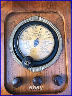 Vintage 1937 Philco Model 38-7 AM/SW Chairside Radio Works NICE