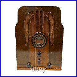 Vintage 1937 Philco Model 655 Tombstone Radio Working