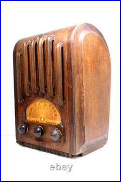 Vintage 1938 Emerson Antique Old Art Deco Ingraham Radio Cabinet Only No Chassis