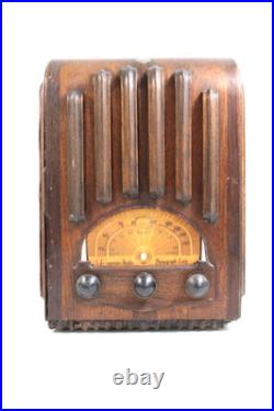 Vintage 1938 Emerson Antique Old Art Deco Ingraham Radio Cabinet Only No Chassis