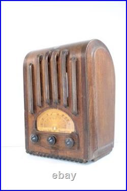 Vintage 1938 Emerson Antique Old Art Deco Ingraham Radio Cabinet Only No Chassis