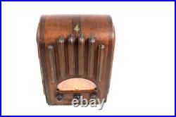 Vintage 1938 Emerson Antique Old Art Deco Ingraham Radio Cabinet Only No Chassis