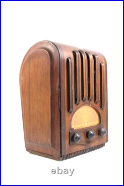Vintage 1938 Emerson Antique Old Art Deco Ingraham Radio Cabinet Only No Chassis