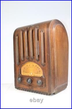 Vintage 1938 Emerson Antique Old Art Deco Ingraham Radio Cabinet Only No Chassis