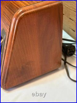 Vintage 1938 GE GD-60 Tube Radio Art Deco Wood Cabinet Works