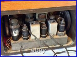 Vintage 1938 GE GD-60 Tube Radio Art Deco Wood Cabinet Works