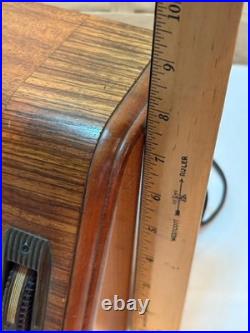 Vintage 1938 GE GD-60 Tube Radio Art Deco Wood Cabinet Works