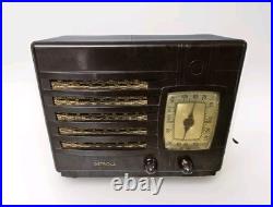 Vintage 1938 Marbled Bakelite Detrola Model 208 Rare TRF Tube Radio Works