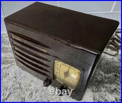 Vintage 1938 Marbled Bakelite Detrola Model 208 Rare TRF Tube Radio Works