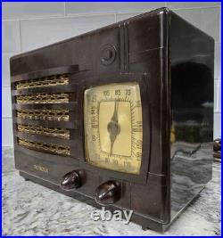 Vintage 1938 Marbled Bakelite Detrola Model 208 Rare TRF Tube Radio Works