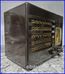 Vintage 1938 Marbled Bakelite Detrola Model 208 Rare TRF Tube Radio Works