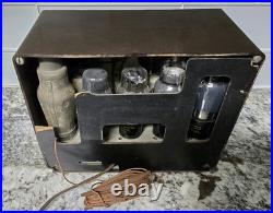 Vintage 1938 Marbled Bakelite Detrola Model 208 Rare TRF Tube Radio Works