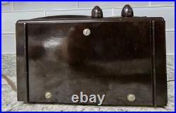 Vintage 1938 Marbled Bakelite Detrola Model 208 Rare TRF Tube Radio Works
