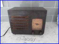 Vintage 1938 Marbled Bakelite Detrola Model 208 Tube Radio Works