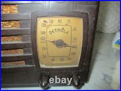 Vintage 1938 Marbled Bakelite Detrola Model 208 Tube Radio Works