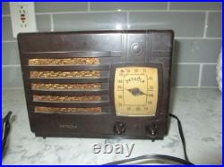 Vintage 1938 Marbled Bakelite Detrola Model 208 Tube Radio Works
