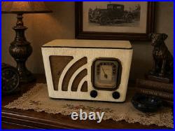 Vintage 1938 Philco AM Tube Radio Wooden Ivory Model 38-12Cl WORKS