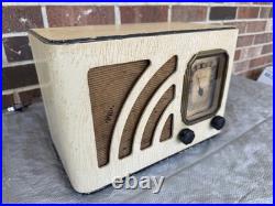 Vintage 1938 Philco AM Tube Radio Wooden Ivory Model 38-12Cl WORKS