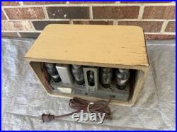 Vintage 1938 Philco AM Tube Radio Wooden Ivory Model 38-12Cl WORKS