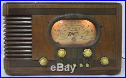 Vintage 1938 Zenith 5-S-320 AM & SW Tube Radio Works