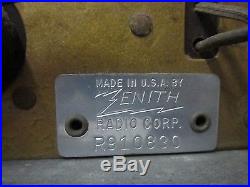 Vintage 1938 Zenith 5-S-320 AM & SW Tube Radio Works