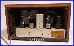 Vintage 1939 Firestone S-7403-5 AM Radio, Ingraham Cabinet, Updated and Working