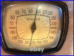 Vintage 1939 Philco Tube AM Radio Model 39-7 Antique Wood Art Deco