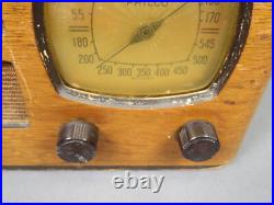 Vintage 1939 Philco Tube AM Radio Model 39-7 Antique Wood Art Deco