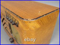 Vintage 1939 Philco Tube AM Radio Model 39-7 Antique Wood Art Deco