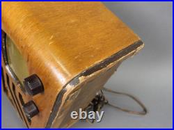 Vintage 1939 Philco Tube AM Radio Model 39-7 Antique Wood Art Deco
