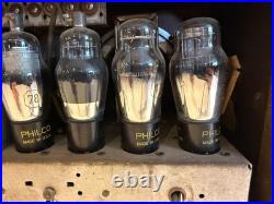 Vintage 1939 Philco Tube AM Radio Model 39-7 Antique Wood Art Deco