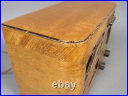 Vintage 1939 Philco Tube AM Radio Model 39-7 Antique Wood Art Deco
