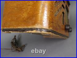 Vintage 1939 Philco Tube AM Radio Model 39-7 Antique Wood Art Deco