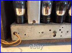 Vintage 1939 Philco Tube AM Radio Model 39-7 Antique Wood Art Deco
