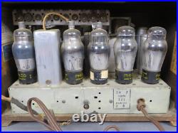 Vintage 1939 Philco Tube AM Radio Model 39-7 Antique Wood Art Deco