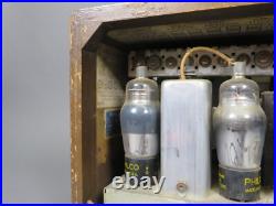 Vintage 1939 Philco Tube AM Radio Model 39-7 Antique Wood Art Deco