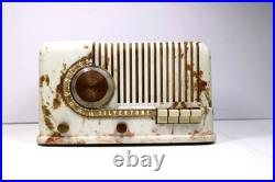 Vintage 1939 Silvertone Art Deco Old Swirled Marbled Color Bakelite Tube Radio Vintage 1939 Silvertone Art Deco Old Swirled Marbled Color Bakelite Tube Radio