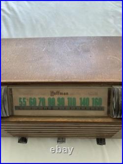Vintage 1940-41 Hoffman A-300 Tube Radio WORKING Art Deco Wood AM Los Angeles