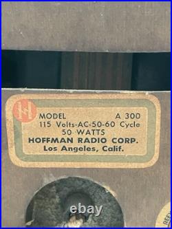 Vintage 1940-41 Hoffman A-300 Tube Radio WORKING Art Deco Wood AM Los Angeles