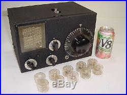 Vintage 1940 National 1-10 Tube HAM Radio VHF HRO Receiver with 12 Plug-In Coils