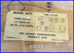 Vintage 1940'S Crosley American Overseas 66TC Tube Radio