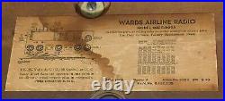 Vintage 1940 Wards Airline 0BR4-609A Tube Radio AM, SW, Beautiful, Works Great